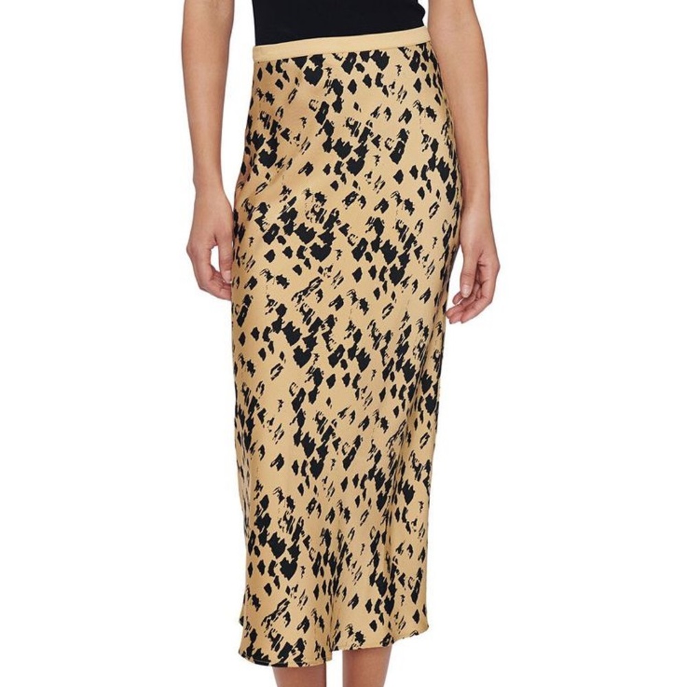 Anine Bing Bar Silk Skirt in Painterly Leo NWT